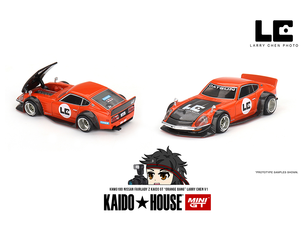 Kaido House x Mini GT - Nissan Fairlady Z Kaido GT “Orange Bang” Larry Chen  V1 *Sealed, Possibility of a Chase - Pre-Order*