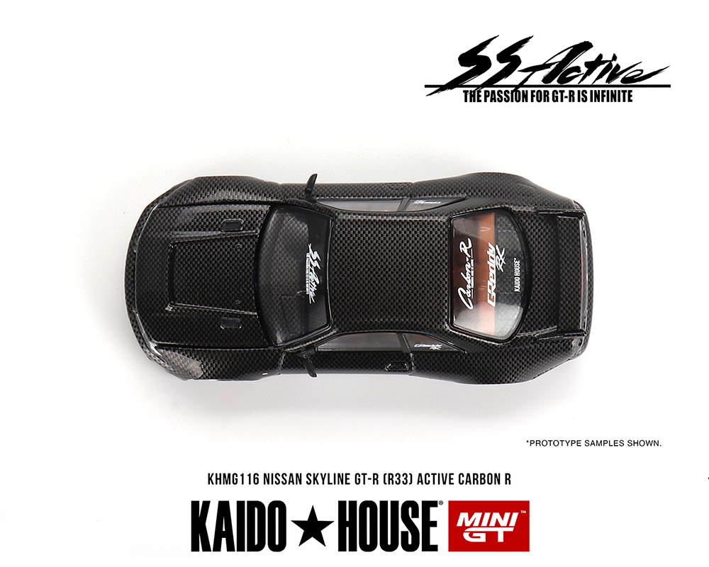 Kaido House x Mini GT - Nissan Skyline GT-R (R33) Active Carbon R *Sealed,  Possibility of a Chase - Pre-Order*