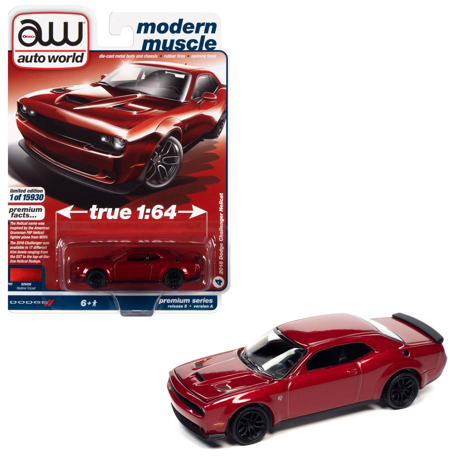 Auto World - 2018 Dodge Challenger Hellcat - 2021 Modern Muscle Series –  Top Collectibles