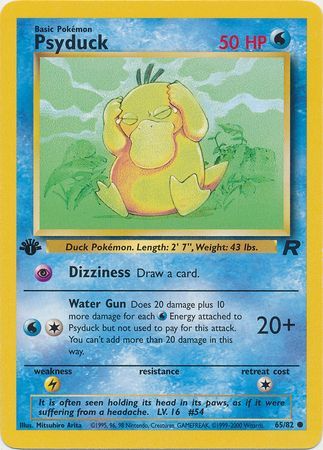 Pokemon - Psyduck - 65/82 - Common 1st Edition - Team Rocket Series