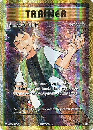 Pokemon - Brock's Grit - 107/108 - Full Art Ultra Rare - XY: Evolutions Series