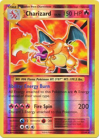 Pokemon - Charizard - 11/108 - Rare Reverse Holo - XY: Evolutions Series