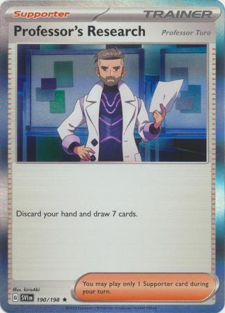 Pokemon - Professor's Research (Professor Turo) - 190/198 - Holo Rare - Scarlet & Violet (Base Set) Series