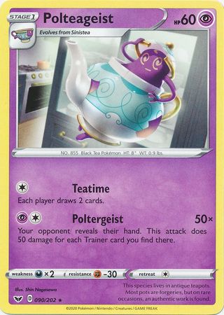 Pokemon - Polteageist - 090/202 - Rare - Sword & Shield: Base Set Series