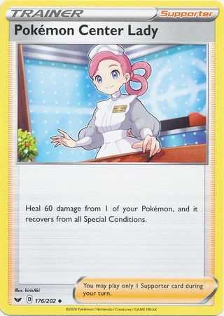 Pokemon - Pokemon Center Lady - 176/202 - Uncommon - Sword & Shield: Base Set Series