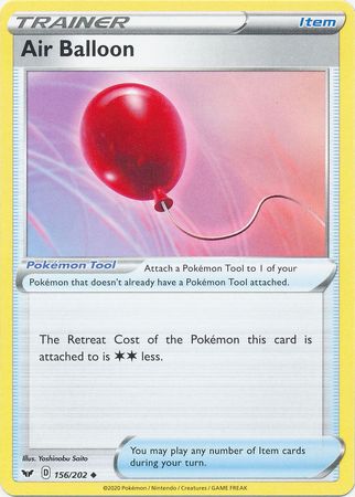 Pokemon - Air Balloon - 156/202 - Uncommon - Sword & Shield: Base Set Series