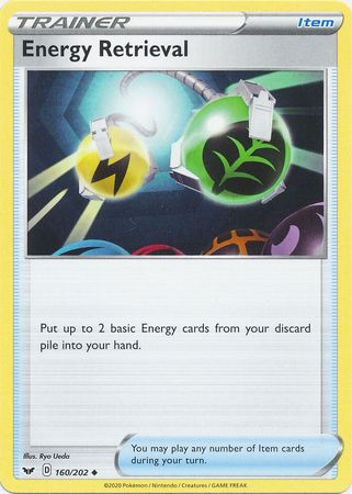 Pokemon - Energy Retrieval - 160/202 - Uncommon - Sword & Shield: Base Set Series