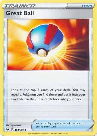 Pokemon - Great Ball - 164/202 - Uncommon - Sword & Shield: Base Set Series