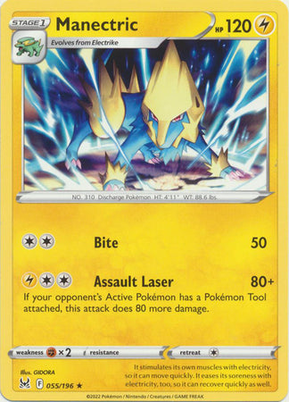 Pokemon - Manectric - 055/196 - Rare - Sword & Shield: Lost Origin Series