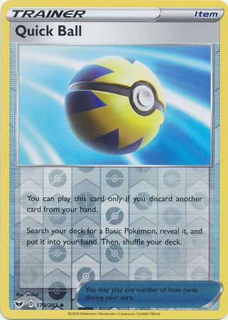 Pokemon - Quick Ball - 179/202 - Uncommon Reverse Holo - Sword & Shield: Base Set Series