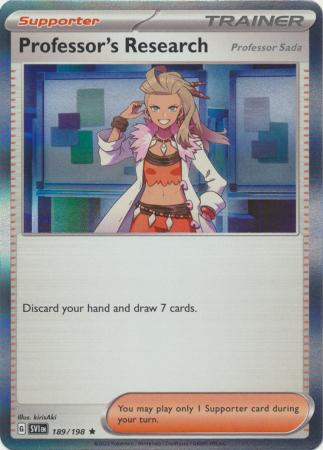 Pokemon - Professor's Research (Professor Sada) - 189/198 - Holo Rare - Scarlet & Violet (Base Set) Series