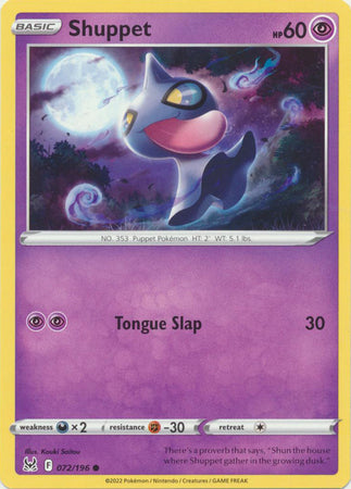 Pokemon - Shuppet - 072/196 - Common - Sword & Shield: Lost Origin Series