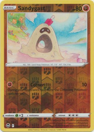 Pokemon - Sandygast - 099/195 - Common Reverse Holo - Sword & Shield: Silver Tempest Series