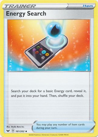 Pokemon - Energy Search - 161/202 - Uncommon - Sword & Shield: Base Set Series