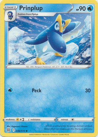 Pokemon - Prinplup - 036/172 - Uncommon - Sword & Shield: Brilliant Stars Series