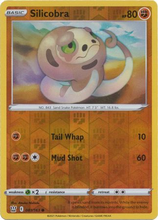 Pokemon - Silicobra - 081/163 - Common Reverse Holo - Sword & Shield: Battle Styles Singles