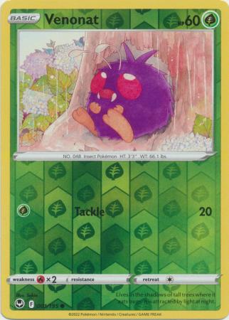 Pokemon - Venonat - 001/195 - Common Reverse Holo - Sword & Shield: Silver Tempest Series