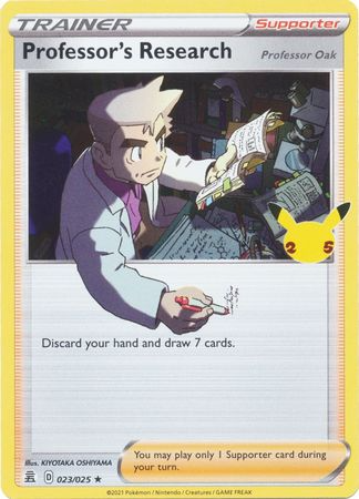 Pokemon - Professor's Research - 23/25 - Holo Rare - Celebrations Series