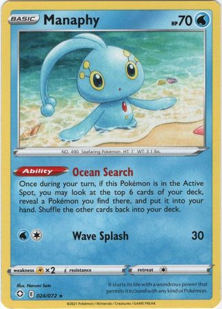 Pokemon - Manaphy - 024/072 - Rare - Shining Fates Series