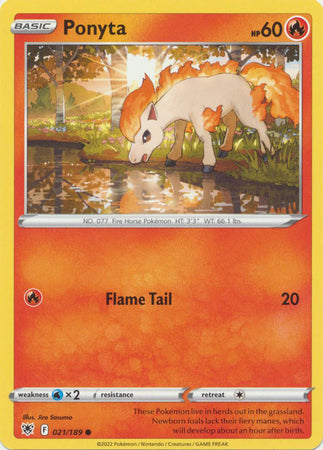 Pokemon - Ponyta - 021/189 - Common - Sword & Shield: Astral Radiance Series