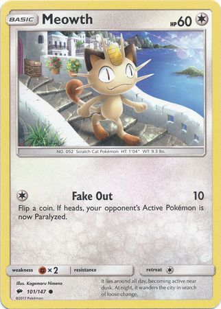 Pokemon - Meowth - 101/147 - Common - Sun & Moon: Burning Shadows Series