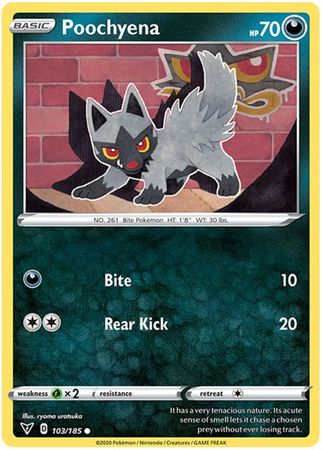 Pokemon - Poochyena - 103/185 - Common - Sword & Shield: Vivid Voltage Series