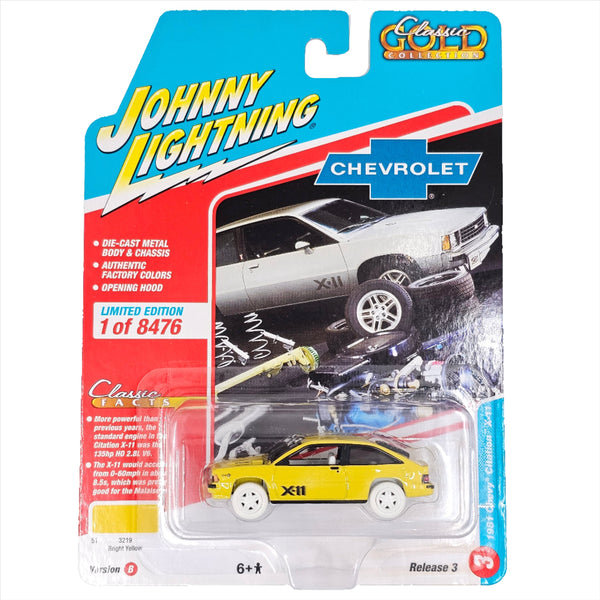 Johnny Lightning - 1981 Chevy Citation X-11 - 2021 Classic Gold Collection Series *White Lightning Chase*