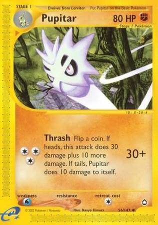 Pokemon - Pupitar - 56/147 - Uncommon - Aquapolis Series