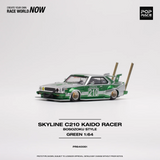Pop Race - Skyline C210 Kaido Racer "Bosozuku Style" - Silver / Green *Pre-Order*