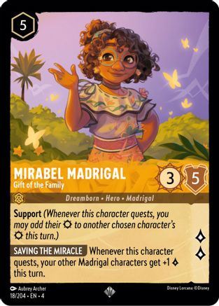 Lorcana - Mirabel Madrigal (Gift of the Family) - 18/204 - Super Rare - Ursula's Return