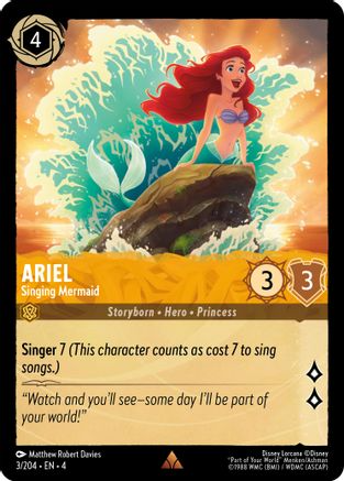 Lorcana - Ariel (Singing Mermaid) - 3/204 - Rare - Ursula's Return