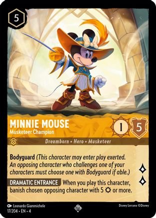 Lorcana - Minnie Mouse (Musketeer Champion) - 17/204 - Super Rare - Ursula's Return