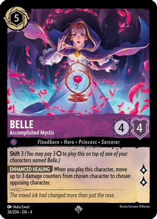 Lorcana - Belle (Accomplished Mystic) - 36/204 - Super Rare - Ursula's Return