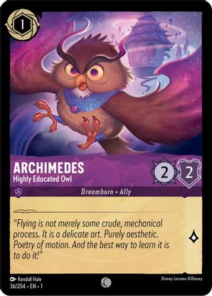 Lorcana - Archimedes (Highly Educated Owl) - 36/204 - Common - The First Chapter