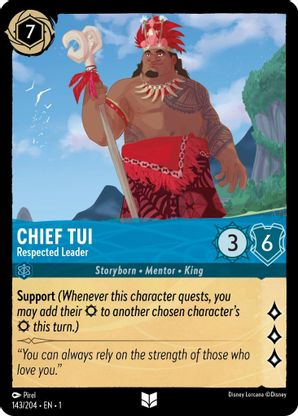 Lorcana - Chief Tui (Respected Leader) - 143/204 - Uncommon - The First Chapter