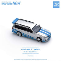 Pop Race - Nissan Stagea R34 - Silver & Blue