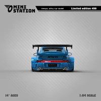 Mini Station - Porsche 911 (964) RWB - Blue w/ Akirai Nakai Figure