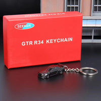 Seeker - Nissan Skyline GT-R R34 Keychain - Chrome Black *1/87 Scale*
