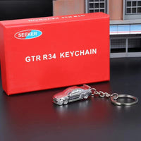 Seeker - Nissan Skyline GT-R R34 Keychain - Chrome Silver *1/87 Scale*