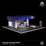 MoreArt - Gulf Gas Station Scene Model w/ Led Lighting *Pre-Order*
