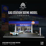 MoreArt - Gulf Gas Station Scene Model w/ Led Lighting *Pre-Order*