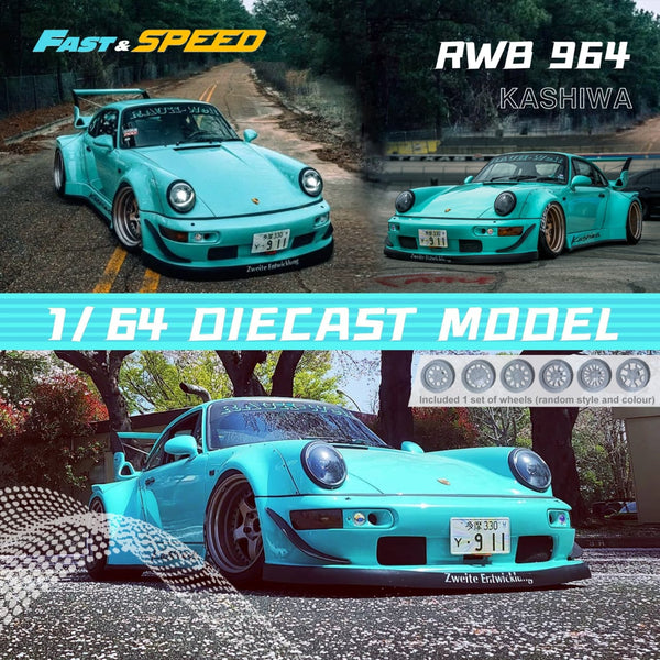 Fast Speed - Porsche 911 (964) RWB "Kashiwa" w/ Extra Set of Wheels *Pre-Order*