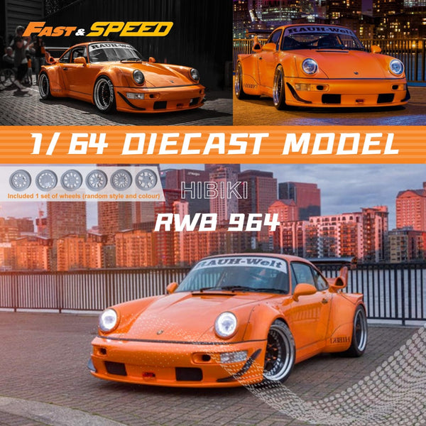 Fast Speed - Porsche 911 (964) RWB "Hibiki" w/ Extra Set of Wheels *Pre-Order*