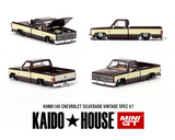 Kaido House x Mini GT - Chevrolet Silverado KAIDO Vintage Spec V1 – Two-Tone Brown Cream *Sealed, Possibility of a Chase - Pre-Order*