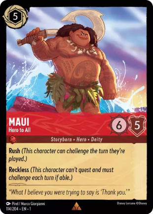 Lorcana - Maui (Hero to All) - 114/204 - Rare - The First Chapter