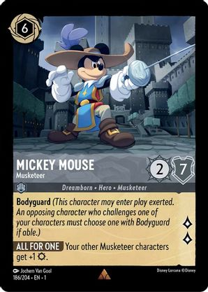 Lorcana - Mickey Mouse (Musketeer) - 186/204 - Rare - The First Chapter