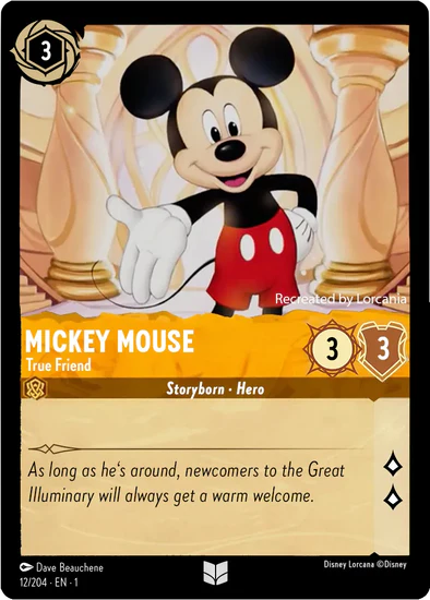 Lorcana - Mickey Mouse (True Friend) - 12/204 - Uncommon - The First Chapter