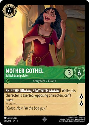 Lorcana - Mother Gothel (Selfish Manipulator) - 90/204 - Super Rare - The First Chapter