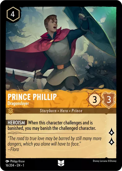 Lorcana - Prince Phillip (Dragonslayer) - 16/204 - Uncommon - The First Chapter