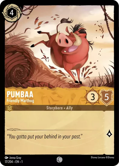 Lorcana - Pumbaa (Friendly Warthog) - 17/204 - Common - The First Chapter